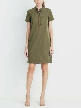 J.Crew Military Fatigue Shirt Dress Size M Olive Utility